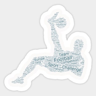 Football Footballer Silhouette Shape Text Word Cloud Sticker